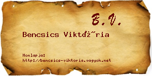 Bencsics Viktória névjegykártya